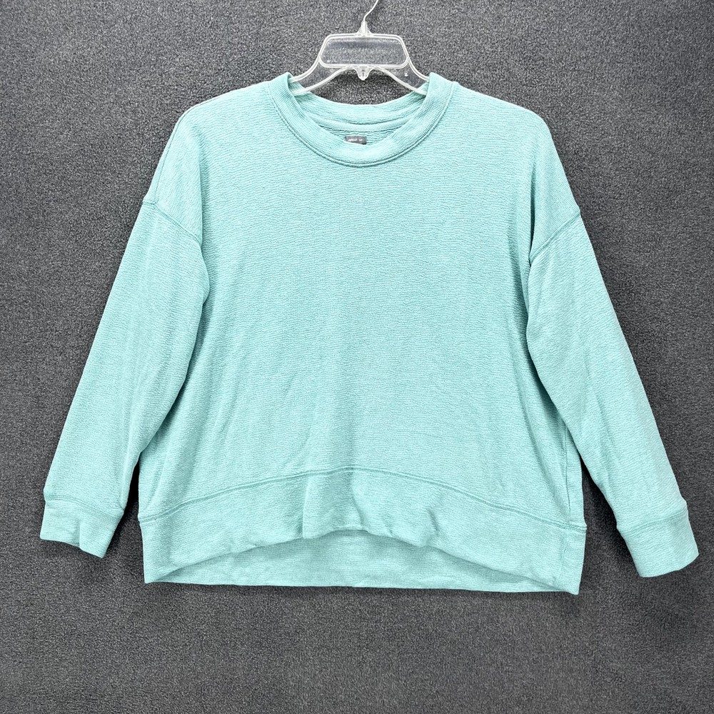Aire Sweater Top Womens Size S / P aqua blue Pullover crew‎ neck long sleeves